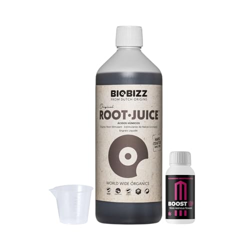 GROWMANIA Root Juice von BioBizz 1L + Probe Boost Up von Up Nutrients + Messbecher | Organischer Wurzelstimulator | Ideal für mittelgroße Gärten und Obstgärten GROWMANIA Root Juice von BioBizz 1L + Probe Boost Up von Up Nutrients + Messbecher | Organischer Wurzelstimulator | Ideal für mittelgroße Gärten und Obstgärten von GROWMANIA.ES