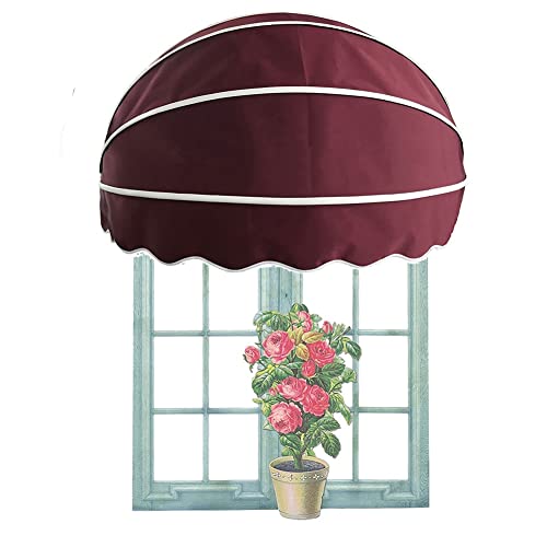 GRRICEPL Canvas-Kuppelmarkise, Faltbare Polyester-Sonnenschutzabdeckung, Fenster-Markisen-Tür-Markisen-Tür-Vordach-Segeltuch-Markise Mit Segeltuch (Farbe : Rosso, Größe : 145cm) von GRRICEPL