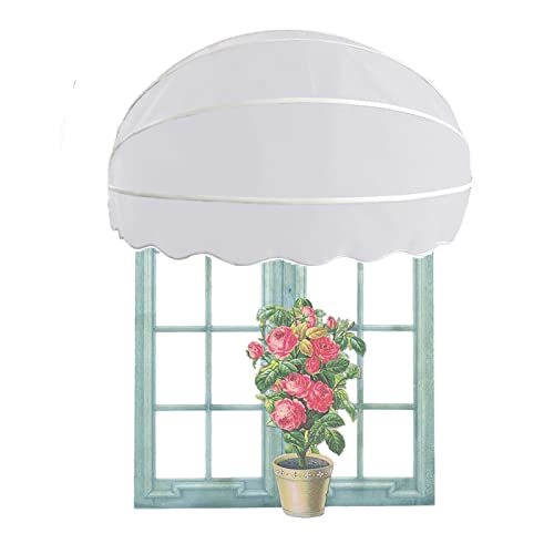 GRRICEPL Canvas-Kuppelmarkise, Faltbare Polyester-Sonnenschutzabdeckung, Fenster-Markisen-Tür-Markisen-Tür-Vordach-Segeltuch-Markise Mit Segeltuch (Farbe : Weiß, Größe : 120cm) von GRRICEPL