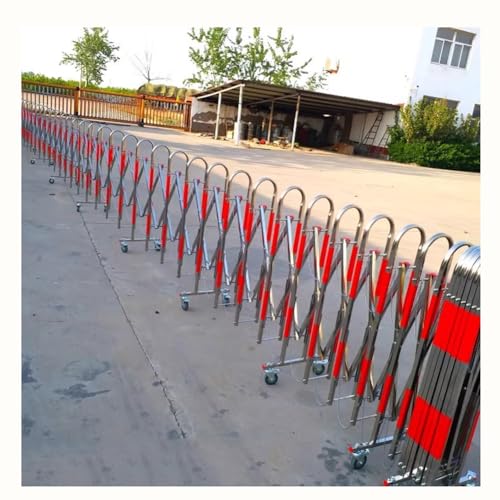GRRICEPL Mobile Absperrung, Faltbares Sicherheitstor, Edelstahl-Straßensperren, 360° Beweglich(1.4x3 m) von GRRICEPL