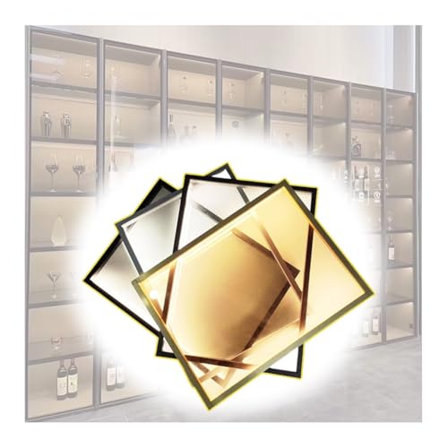 GRRICEPL Schwebendes Präsentationsregal Mit Integrierter LED-Beleuchtung, Wandmontierte, Lichtemittierende Metallregale, Aluminiumrahmen, Beleuchteter Präsentationsständer(Schwarz,55x25 cm) von GRRICEPL