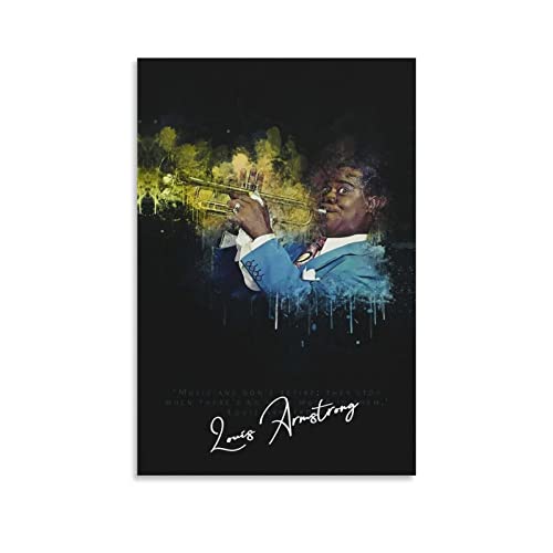 GRTOHY Leinwand Bilder Louis Armstrong drucken Bilderbilder für Wohnzimmer Schlafzimmer Dekoration Kein Rahmen (50x70cm,Kein Rahmen) von GRTOHY