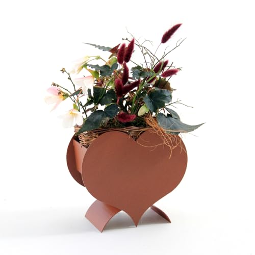 Gruber Premium Herzform Pflanzentopf Rostbraun | Für Innen & Außenbereich | UV-Beständig & Pulverbeschichtet | Maße: L: 21,5 x B: 10,5 x H: 20 cm | Elegantes Design für Garten, Terrasse & Wohnraum von GRUBER THE SPECIAL ONE