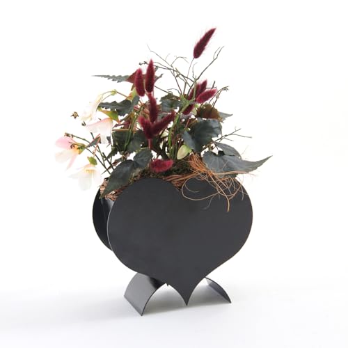 Gruber Premium Herzform Pflanzentopf schwarz | Für Innen & Außenbereich | UV-Beständig & Pulverbeschichtet | Maße: L: 21,5 x B: 10,5 x H: 20 cm | Elegantes Design für Garten, Terrasse & Wohnraum von GRUBER THE SPECIAL ONE