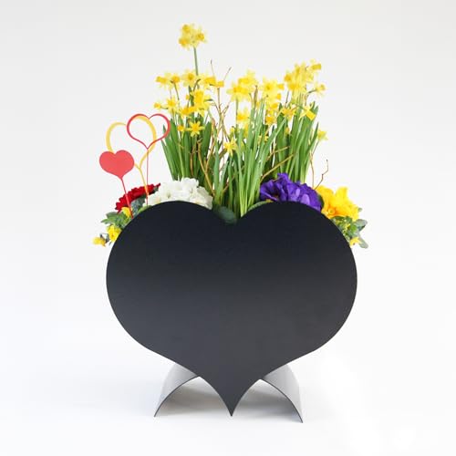 Gruber Premium Herzform Pflanzentopf schwarz | Für Innen & Außenbereich | UV-Beständig & Pulverbeschichtet | Maße: L: 47 x B: 20 x H: 43 cm | Elegantes Design für Garten, Terrasse & Wohnraum von GRUBER THE SPECIAL ONE