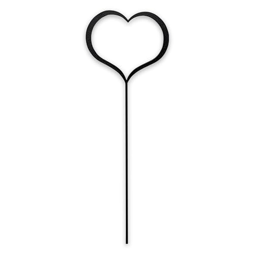 Gruber - mittlerer Gartenstecker für Gartendeko und Balkon Deko | 340 x 120 mm Bodenstecker für Innen- und Außenbereich | Grabschmuck wetterfest, ideal als Gartendeko für draußen, Schwarz von GRUBER THE SPECIAL ONE