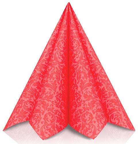 GRUBly® Servietten ROT | Stoffähnlich [50 Stück] | Hochwertige rote Servietten, Tischdekoration für Weihnachten, Hochzeit, Geburtstag, Feiern | 40x40cm | AIRLAID QUALITÄT von GRUBly