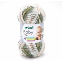 Gründl Wolle Baby color 50 g olive natur jade grau multicolor Handarbeit von GRÜNDL