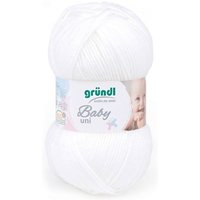 Wolle Baby uni 50 g weiß Handarbeit - Gründl von GRÜNDL