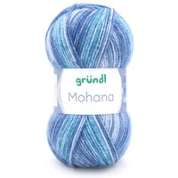 Wolle Mohana 100 g hellblau-türkis-dunkelblau Handarbeit - Gründl von GRÜNDL