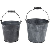 Zink Pflanzeimer 2er-Set antik Zinkeimer Blumentopf Pflanztopf Zinktopf Deko Zink Pflanzeimer 2er-Set antik Zinkeimer Blumentopf Pflanztopf Zinktopf Deko von GRÜNER JAN