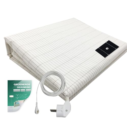 GRUENERDE Erdungsbettlaken mit EU Erdungskabel Erdungsmatte Grounding Sheet für Besseren Schlaf (68x132cm) von GRUENERDE