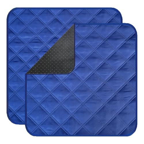 Waschbare Inkontinenz Stuhlauflage wasserdichte Saugfähige Sitzauflage Inkontinenzunterlage für Rollstuhl Autositz Sofa 53X55cm 1pc (Blau, 53x55cm) von GRUENERDE