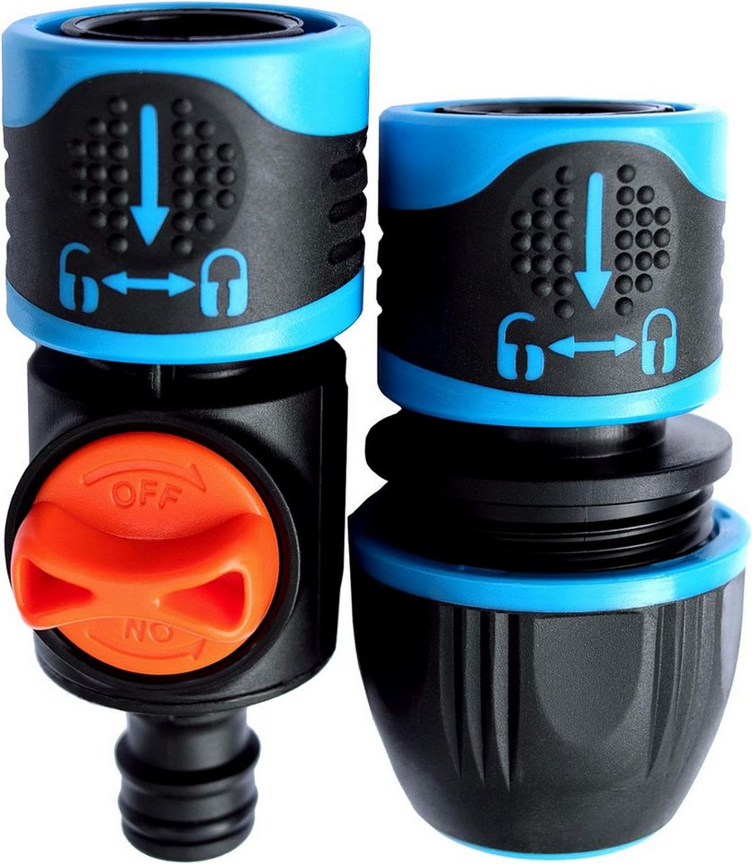 GRÜNTEK Bewässerungsschlauch Schlauchverbinder und Connector Set 1/2', 3/4', 5/8' mit Wasserstop, ank des Wasser-Stop-Systems des Konnektors kann zwischen unterschiedlichen Bewässerungssystemen gewechselt werden, ohne dafür das Wasser abstellen zu müssen., (Konnektor/Uhr), Aqua-Stopp System. Schlauchkupplung GRÜNTEK Bewässerungsschlauch Schlauchverbinder und Connector Set 1/2', 3/4', 5/8' mit Wasserstop, ank des Wasser-Stop-Systems des Konnektors kann zwischen unterschiedlichen Bewässerungssystemen gewechselt werden, ohne dafür das Wasser abstellen zu müssen., (Konnektor/Uhr), Aqua-Stopp System. Schlauchkupplung von GRÜNTEK