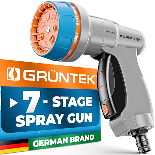 GRÜNTEK Gartenbrause, 7-Funktionen Garten Handbrause für Garten, Autowaschen und Zuhause, Multifunktions-Bewässerungspistole. EU Schnellanschluss und US Gewinde GRÜNTEK Gartenbrause, 7-Funktionen Garten Handbrause für Garten, Autowaschen und Zuhause, Multifunktions-Bewässerungspistole. EU Schnellanschluss und US Gewinde von GRÜNTEK
