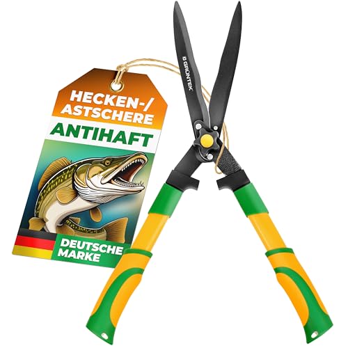 GRÜNTEK HECHT Heckenschere 560mm – Gartenschere Bypass mit SK5-Klinge aus Kohlenstoffstahl, Präzisionsklinge 320mm Wellenschliff, Teflonbeschichtet, Ergonomisch mit Gummigriffen, Stoßdämpfer GRÜNTEK HECHT Heckenschere 560mm – Gartenschere Bypass mit SK5-Klinge aus Kohlenstoffstahl, Präzisionsklinge 320mm Wellenschliff, Teflonbeschichtet, Ergonomisch mit Gummigriffen, Stoßdämpfer von GRÜNTEK