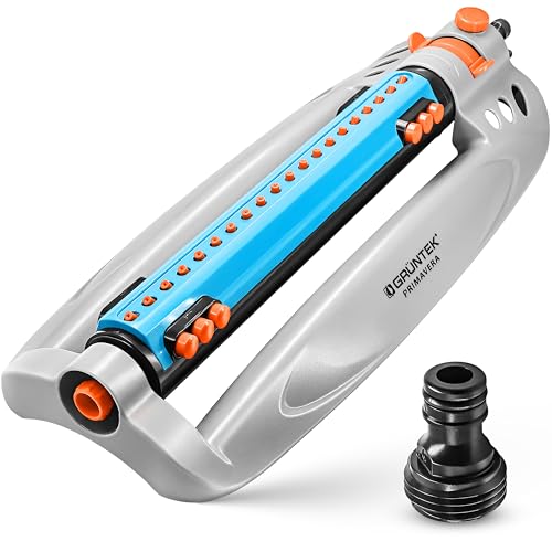 GRÜNTEK Rasensprenger bis 462 m2 für große Rasenflächen mit Turbo-Motor, Viereckregner Rasen-Sprinkler mit Variabler Breite, größte Bewässerungsfläche von GRÜNTEK