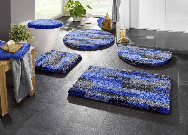 Badgarnitur in Supersoft-Qualität, Größe 112 (WC-Deckelbezug, 47/ 50 cm), Blau von GRUND