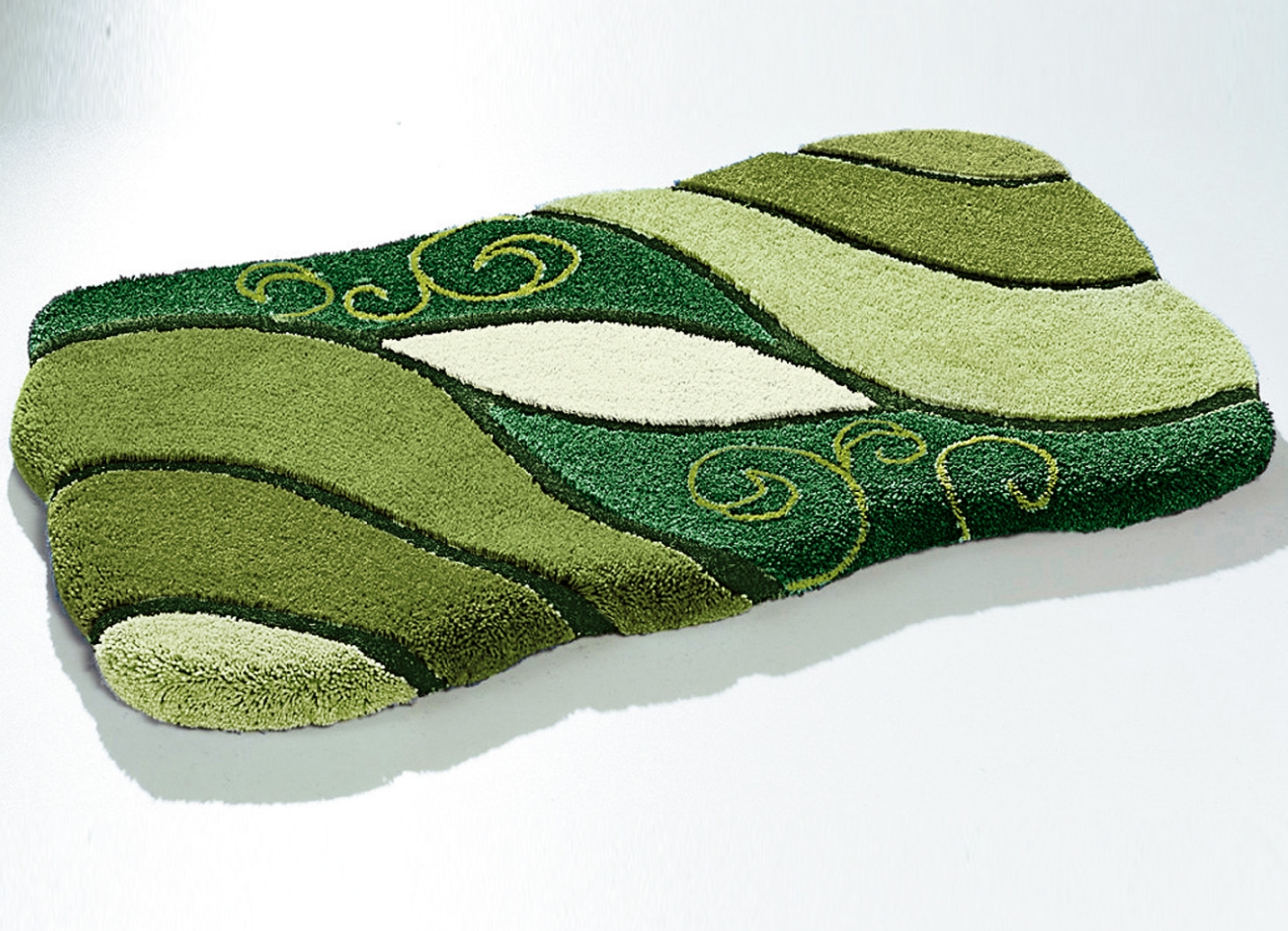 Badgarnitur von Grund in Öko-Tex-Qualität, Größe 106 (Teppich rund, ø 80 cm), Grün von GRUND