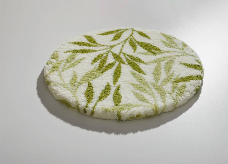 Badgarnitur von Grund mit rutschhemmender Rückseite, Größe 106 (Teppich rund, ø 80 cm), Grün von GRUND