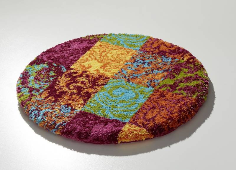 Badgarnitur von Grund mit weichem Flor, Größe 106 (Teppich rund, ø 80 cm), Multicolor von GRUND