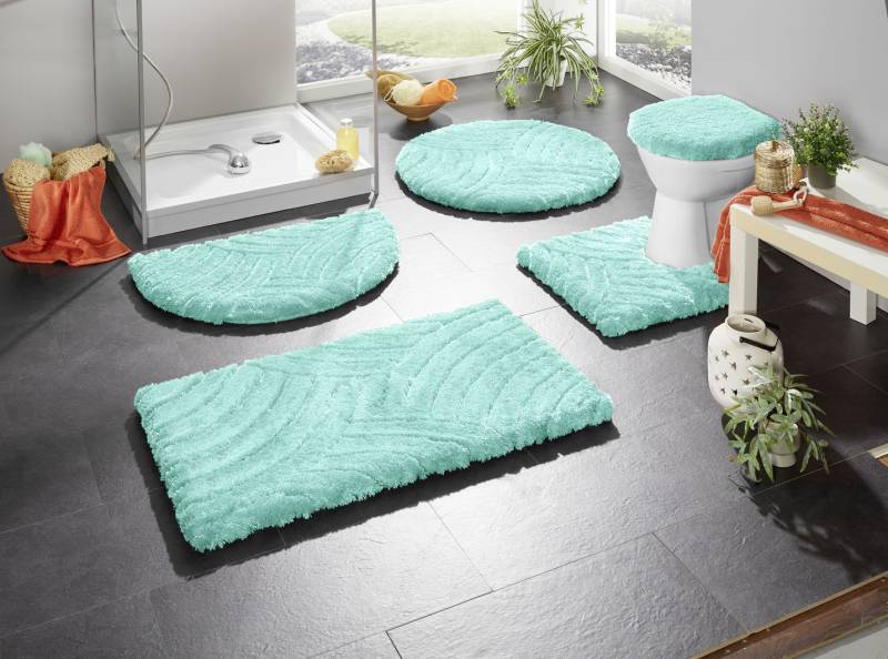 Barfußweiche Magicsoft Badgarnitur, Größe 105 (Teppich, 80/140 cm), Hellblau von GRUND