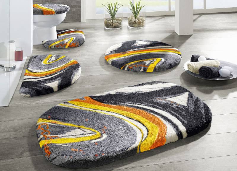 Designer-Badgarnitur in Supersoft Qualität, Größe 109 (Hänge-WC-Vorleger, 50/ 50 cm), Terra-Anthrazit von GRUND