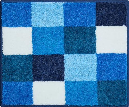 Grund Badteppich 100% Polyacryl, ultra soft, rutschfest, ÖKO-TEX-zertifiziert, 5 Jahre Garantie, BONA, WC-Vorlage o.A. 50x60 cm, blau von Grund