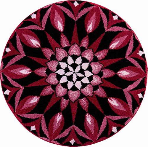 Grund Badteppich 100% Polyacryl, ultra soft, rutschfest, ÖKO-TEX-zertifiziert, 5 Jahre Garantie, KRAFT DES AUGENBLICKS, Badematte 100 cm rund, bordeaux von Grund