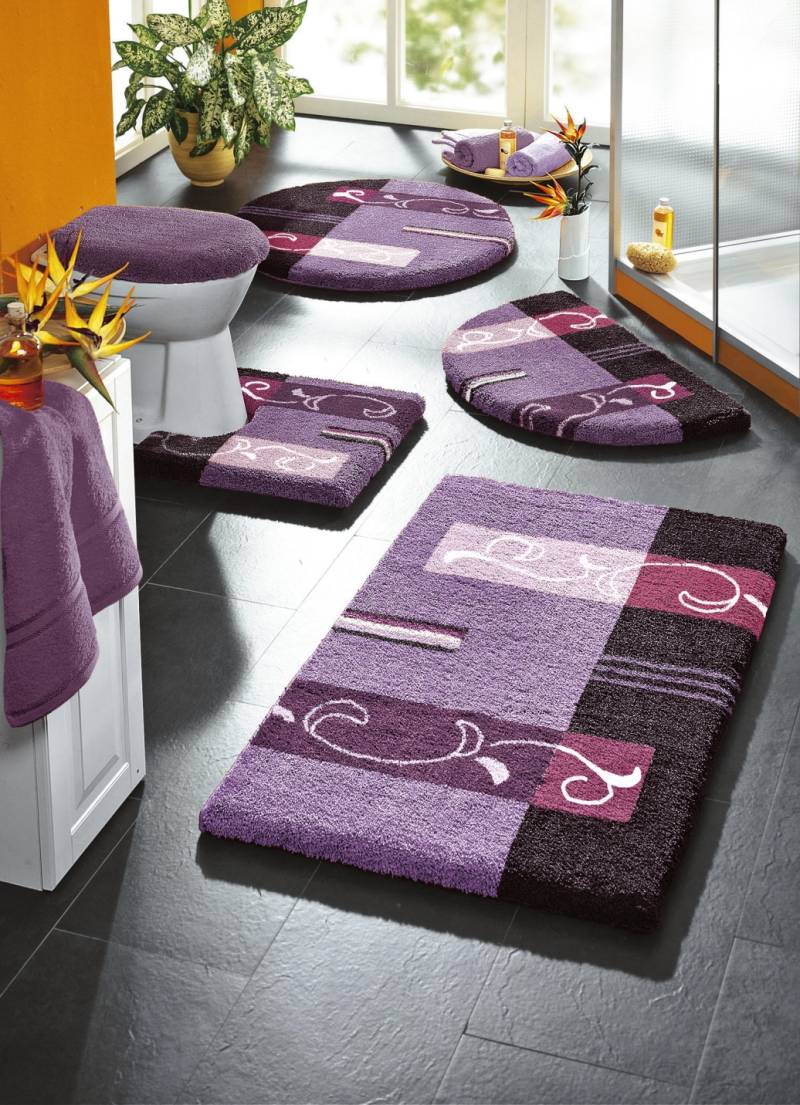 Supersoft Badgarnitur mit rutschhemmender Latexierung, Größe 107 (Teppich, 90/ 90 cm), Flieder von GRUND