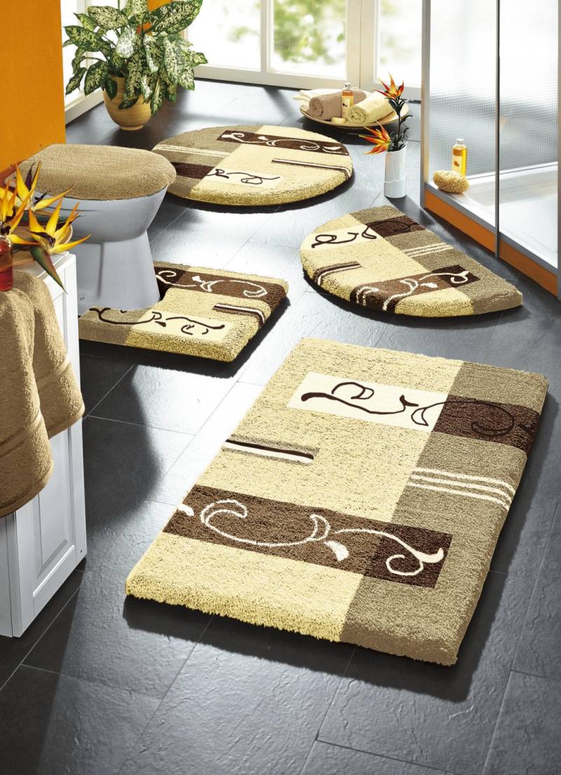 Supersoft Badgarnitur mit rutschhemmender Latexierung, Größe 108 (Stand-WC-Vorleger, 50/ 50 cm), Creme von GRUND
