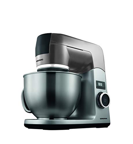 Grundig KMP8650S Küchenmaschine, 1000 W, 4,6 l Edelstahlrührschüssel, Schwarz/Silber von GRUNDIG