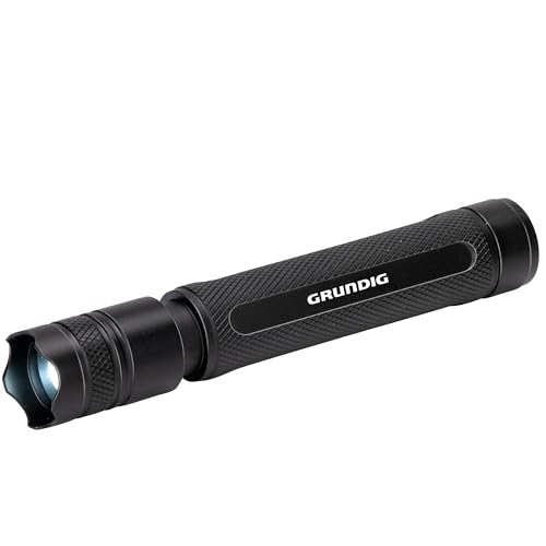 Grundig LED Taschenlampe 160 Lumen - 3,5W - Reichweite 65M - 3 Lichtmodi: Hoch, Niedrig, Pulsierend - Schwarz Grundig LED Taschenlampe 160 Lumen - 3,5W - Reichweite 65M - 3 Lichtmodi: Hoch, Niedrig, Pulsierend - Schwarz von GRUNDIG