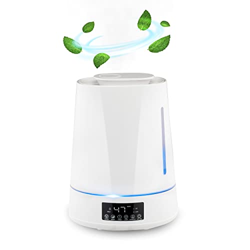 Grundig Luftbefeuchter und Aroma Diffuser 4L - Diffuser Ätherische Öle - Humidifier mit Hygrometer und Zeitschaltuhr - Räume der 15 zu 30m2 - 26 x 15 x 33 CM - Weiß von GRUNDIG