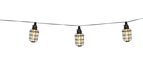 Grundig Solar Lichterkette - Gartenleuchte 10 LED-Laternen - 12 Lumen - Warmweißes Licht - inkl. Solarpanel - Batterielebensdauer 8-6 Stunden - Schwarz von GRUNDIG