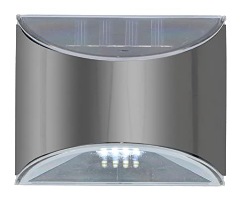 Grundig Solarlampe für Außen - Außenlampe - Wandlampe - 4x LED - Ein- und Ausschalter - Edelstahl von GRUNDIG