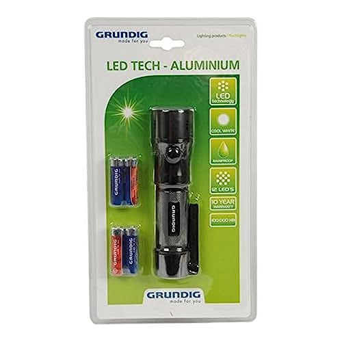 Grundig Taschenlampe alu 12 LED und 4x AA 14148 von GRUNDIG