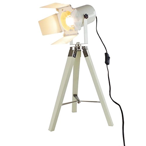 Grundig Tischlampe Stativlampe weiss 65cm Kino Studio Strahler Spotleuchte Weiss von GRUNDIG