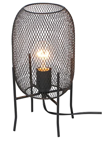 Grundig Tischleuchte aus Metall E27 H29cm Schwarz, Industrie Design, Tischlampe Nachttischlampe Nachttischleuchte Dekolampe von GRUNDIG