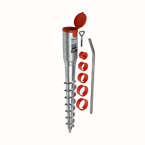 GRUNDLINE - Einschraub Bodenhülsen Pfostenträger Stützenfuß, aus Stahl, zum einschlagen - PWO, 68x550 mm - stark und robust von GRUNDLINE