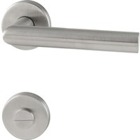 Grundmann - Drückergarnitur L-Form, Türgriff + Rosette wc, Edelstahl matt von GRUNDMANN