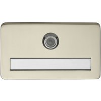 Fh Namensschild m.Türgucker, 120x70x6, Linse 170°, ts 34-44, neusilber von GRUNDMANN