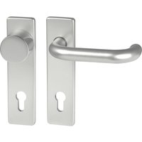 Grundmann - FH-Wechselgarnitur geos 1754/D52K mit Kurzschild PZ72, Alu silber eloxiert, 1 Garnitur Zubehör Beschläge Türen von GRUNDMANN