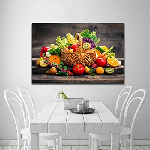 Diamond Painting Set, 5D Diamant Painting Bilder, Obst Gemüse Korb Diamant Malerei Crystal Strass Stickerei Diamond Painting für Home Dekoration Wanddekoration 40x60cm/16x24inch von GRUNI