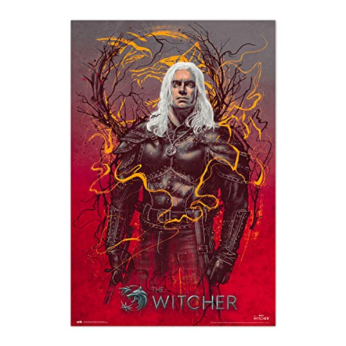 The Witcher Merchandise - The Witcher 2 Gerald of Rivial Poster - Deko Wohnzimmer oder Deko Schlafzimmer - Zimmer Deko - Größe : 61 x 91, 5 cm - Originales Geschenk - Offizielle Lizenz von Grupo Erik