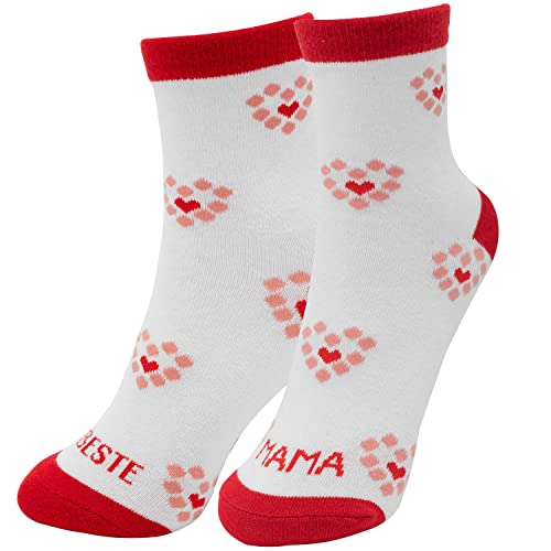 GRUSS & CO Zaubersocken Motiv "Beste Mama Herz" | Damensocken, Größe 36-40, gepresst geliefert | Geschenk für Mama, Muttertagsgeschenk | 46333 von GRUSS & CO