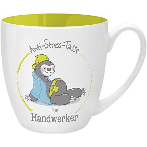 GRUSS & CO Anti-Stress-Tasse Motiv "Handwerker" | Tasse mit Spruch, 45 cl, New Bone China | Geschenktasse | 45490 von GRUSS & CO