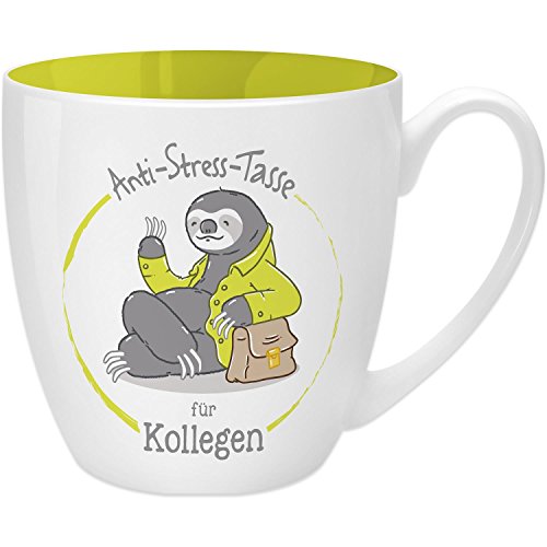 GRUSS & CO Anti-Stress-Tasse Motiv "Kollege" | Tasse mit Spruch, 45 cl, New Bone China | Geschenk lustig | 45491 von GRUSS & CO