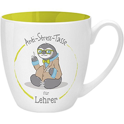 GRUSS & CO Anti-Stress-Tasse Motiv "Lehrer" | Tasse mit Spruch, 45 cl, New Bone China | Geschenk Danke | 45495 von GRUSS & CO