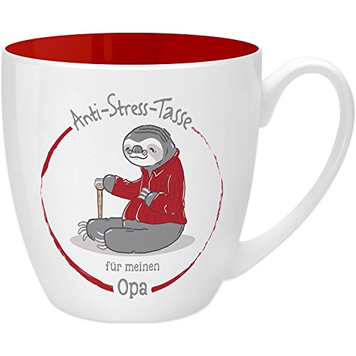 GRUSS & CO Anti-Stress-Tasse Motiv "Opa" | Tasse mit Spruch, 45 cl, New Bone China | Geschenk für Ihn | 45506 von GRUSS & CO